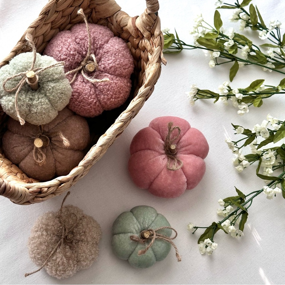 Decorative Fabric Pumpkins Set - Picture 2 of 6